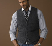 The wool vest gives this outfit a stylish edge!