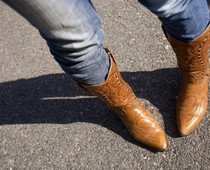 I love wearing vintage cowboy boots with a pair of skinny jeans. 